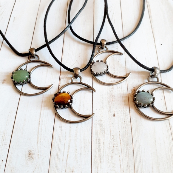 Gemstone Moon Necklaces - Picture 6 of 6